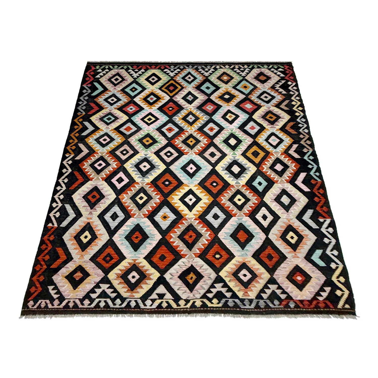 Handmade Multi Kilim Geometric 7x10 ft