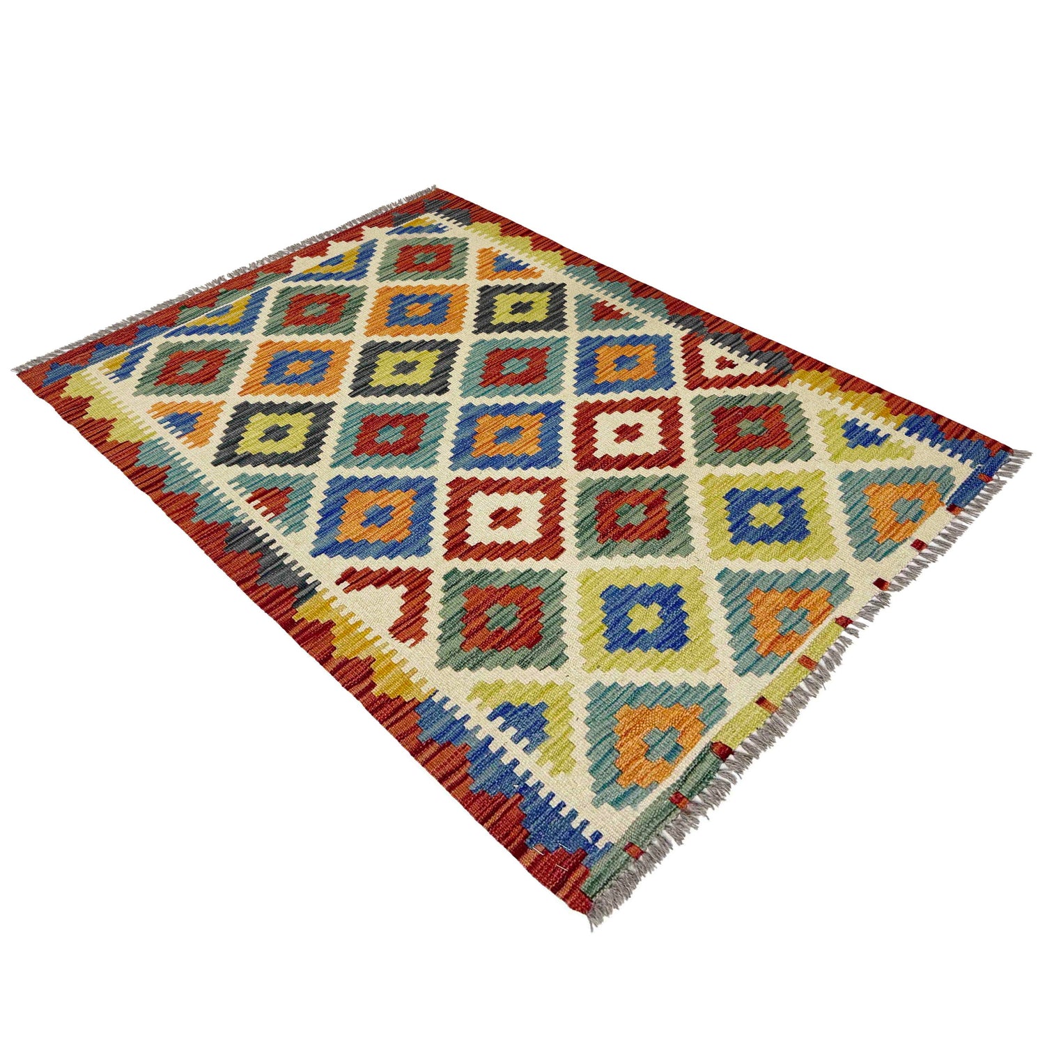 Handmade Multi Kilim Geometric 2x4 ft