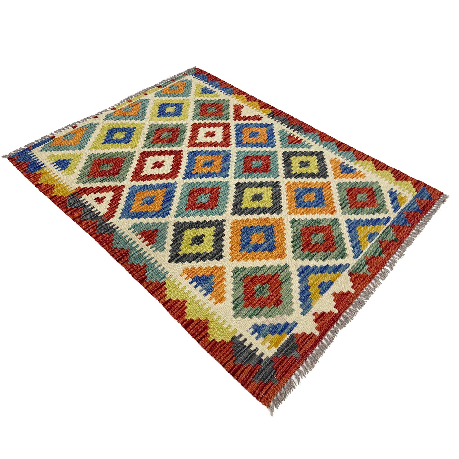 Handmade Multi Kilim Geometric 2x4 ft
