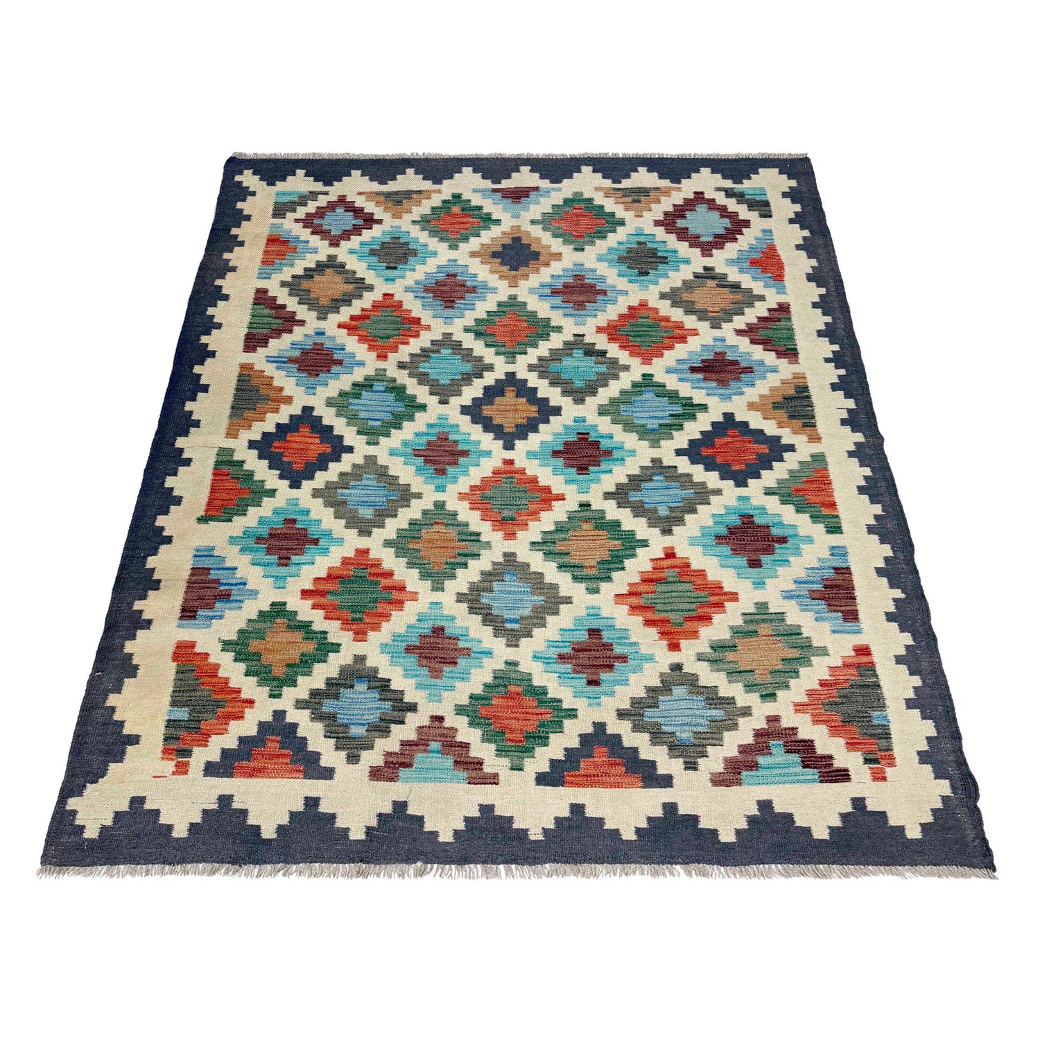 Handmade Multi Kilim Geometric 4x7 ft
