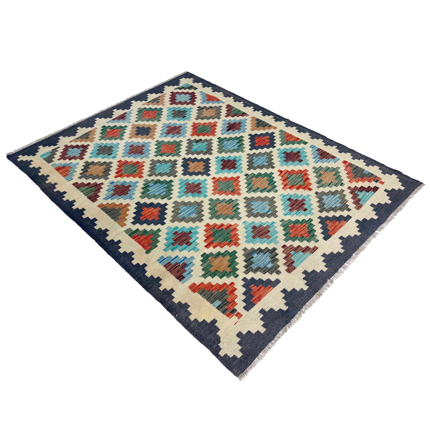 Handmade Multi Kilim Geometric 4x7 ft