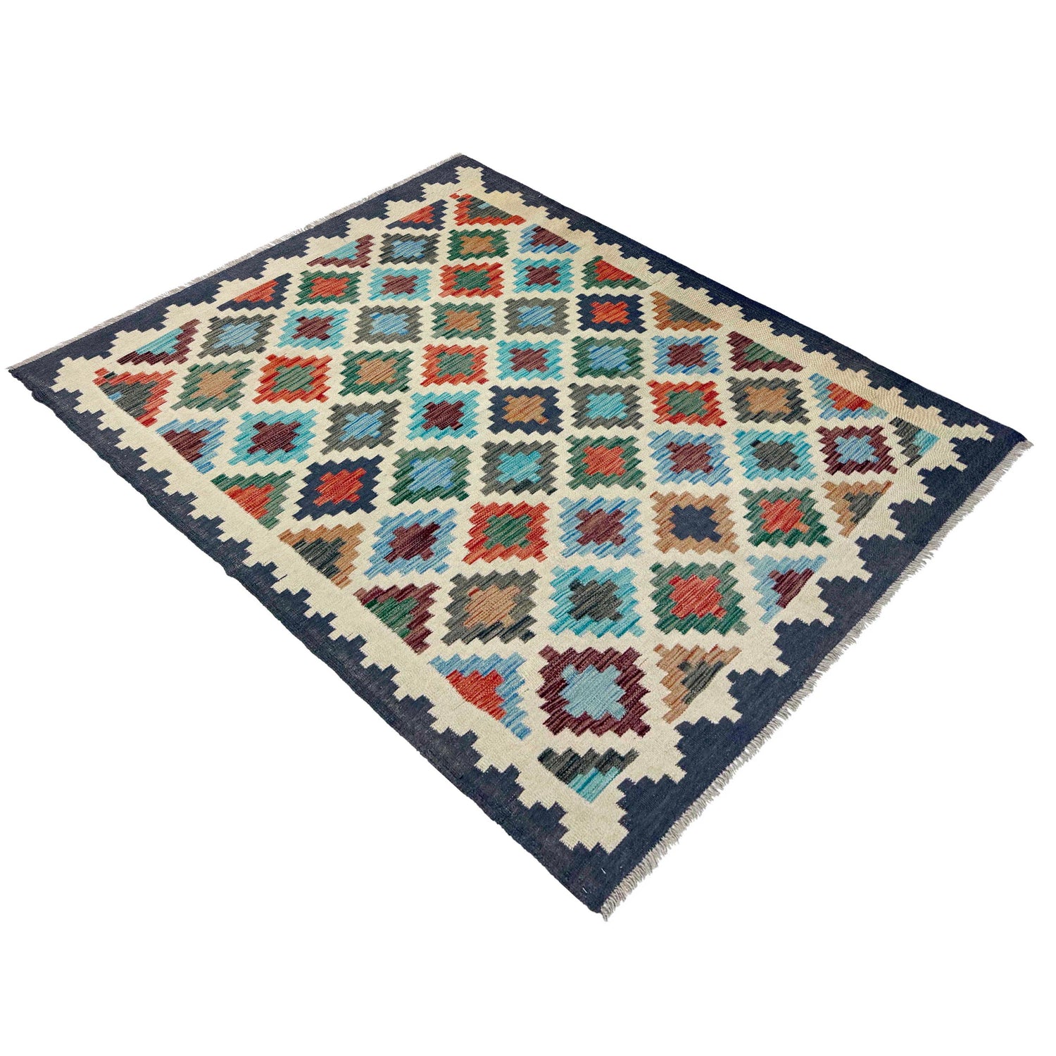 Handmade Multi Kilim Geometric 4x7 ft