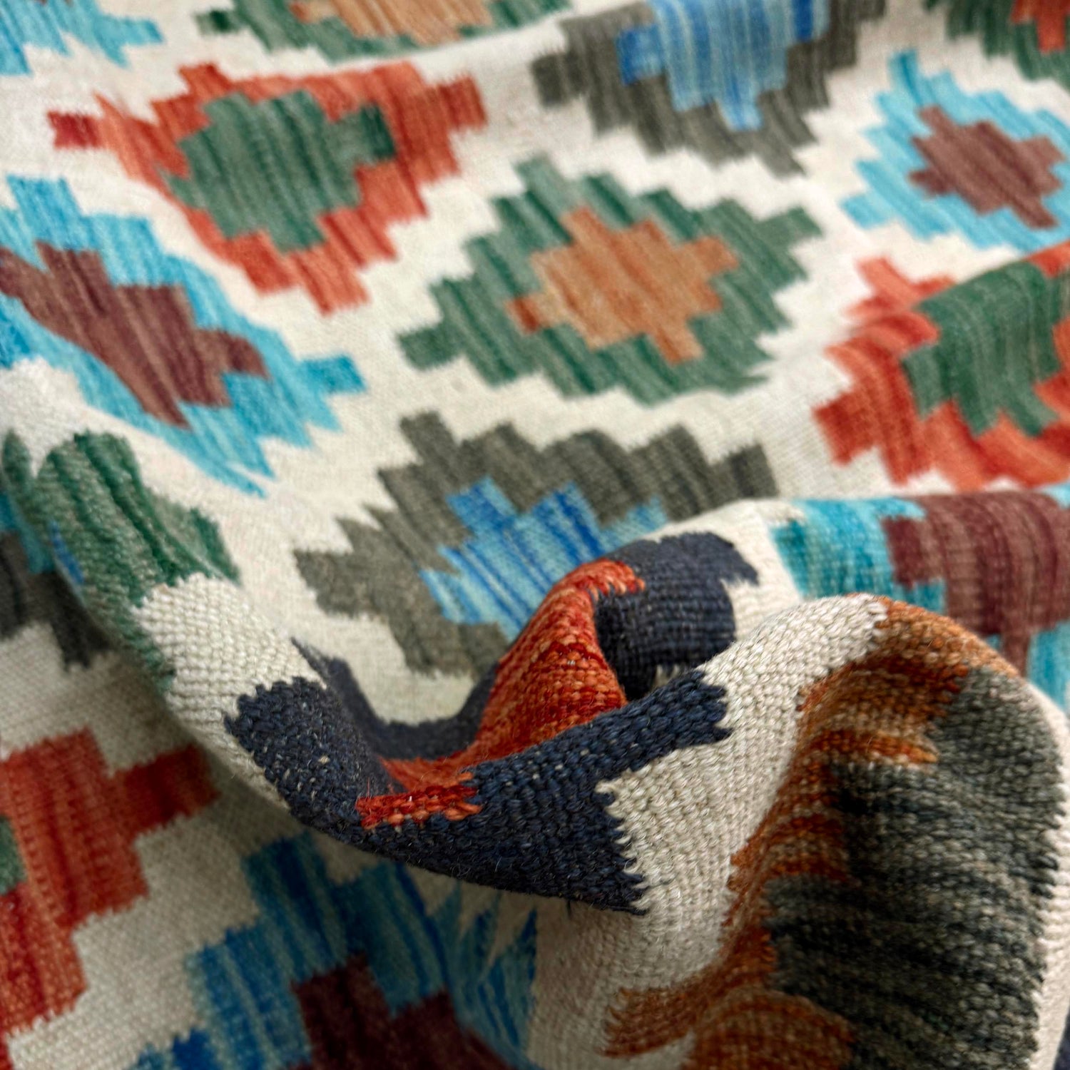 Handmade Multi Kilim Geometric 4x7 ft