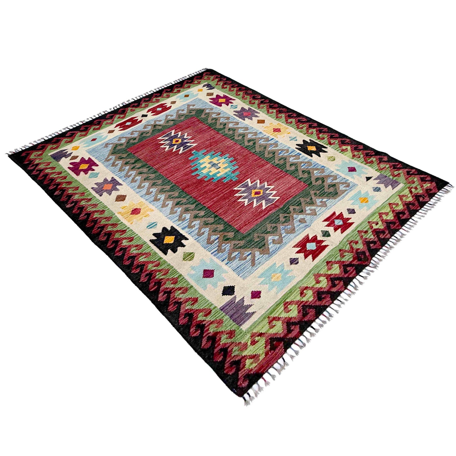 Handmade Multi Kilim Geometric 4x7 ft