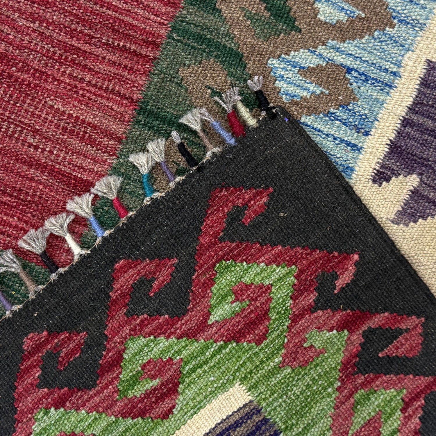 Handmade Multi Kilim Geometric 4x7 ft