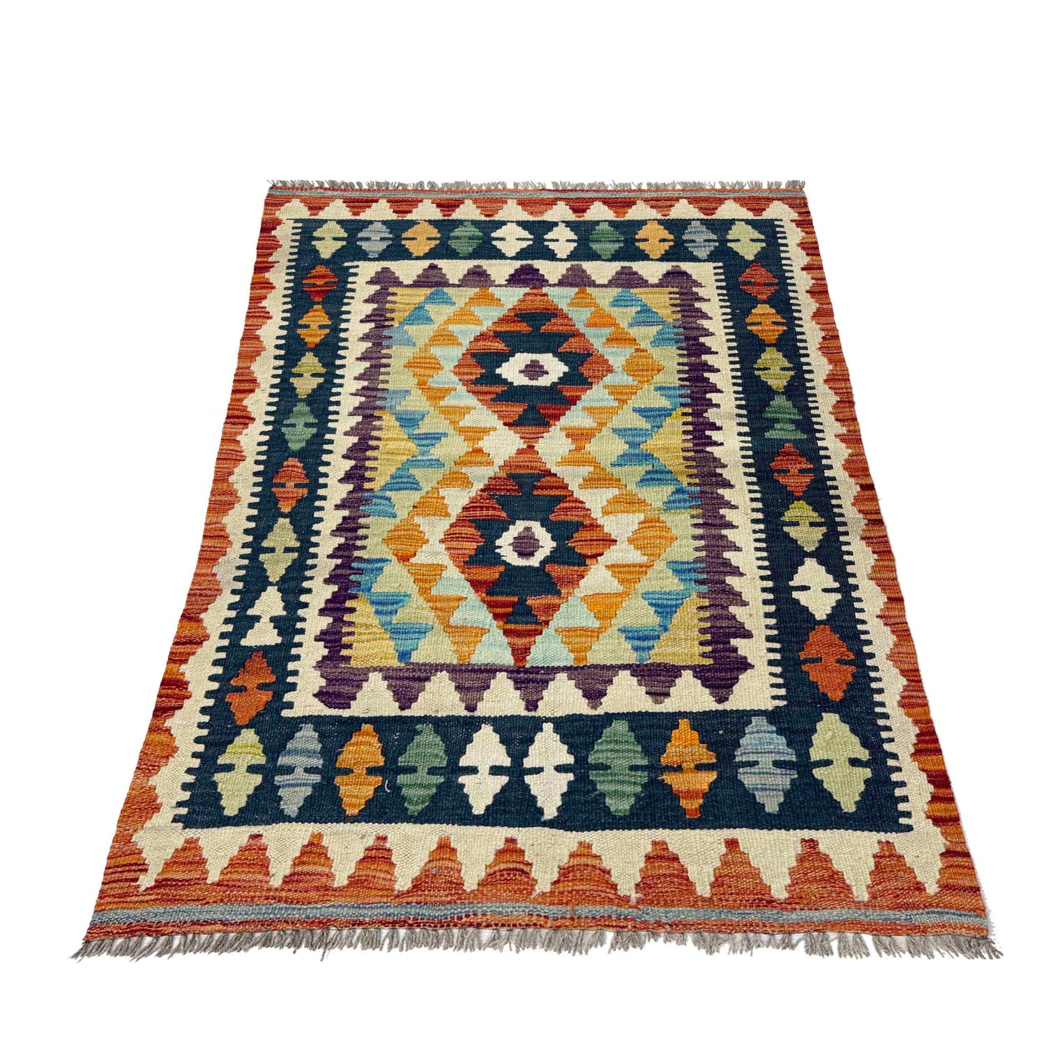 Handmade Multi Kilim Geometric 2x4 ft