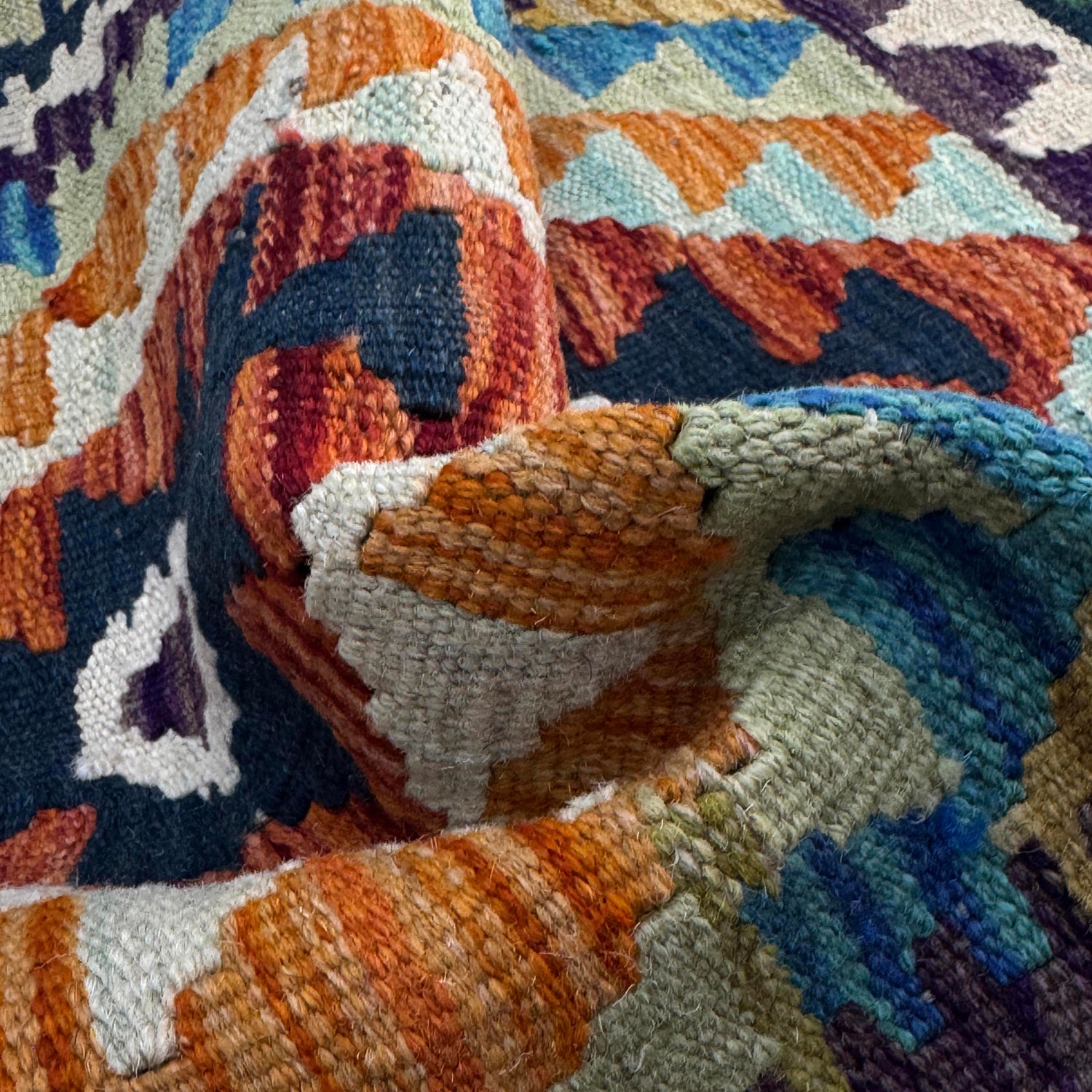 Handmade Multi Kilim Geometric 2x4 ft