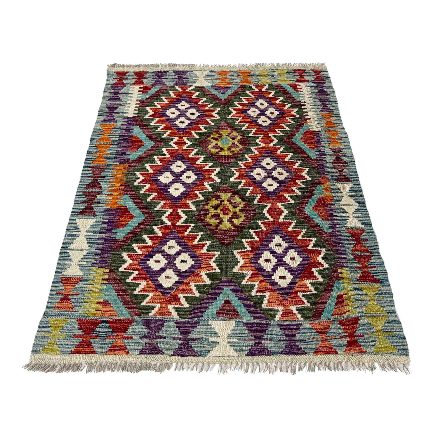 Handmade Multi Kilim Geometric 2x4 ft