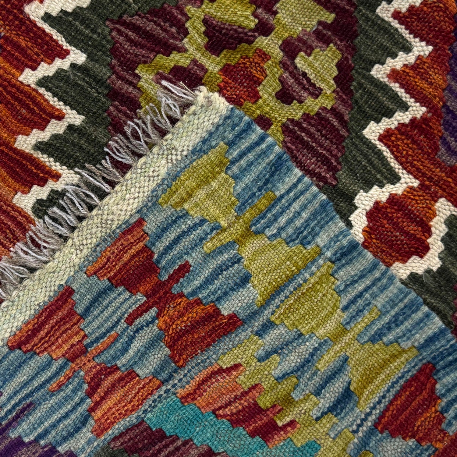 Handmade Multi Kilim Geometric 2x4 ft