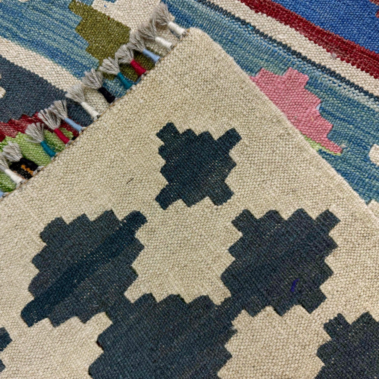 Handmade Multi Kilim Geometric 4x7 ft