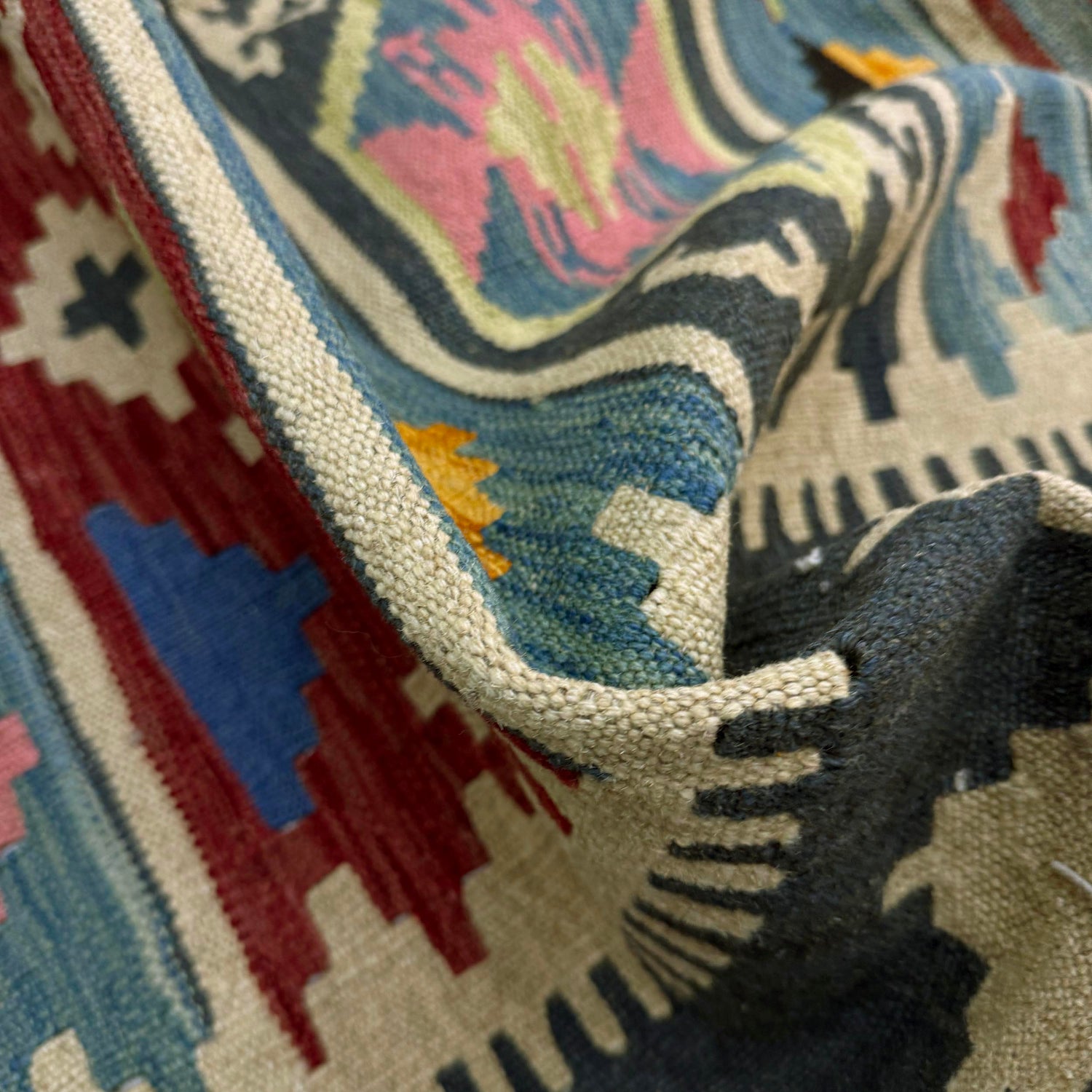 Handmade Multi Kilim Geometric 4x7 ft