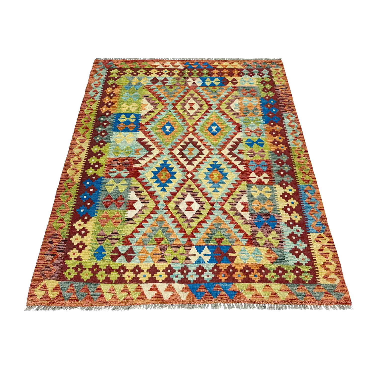 Handmade Multi Kilim Geometric 4x7 ft