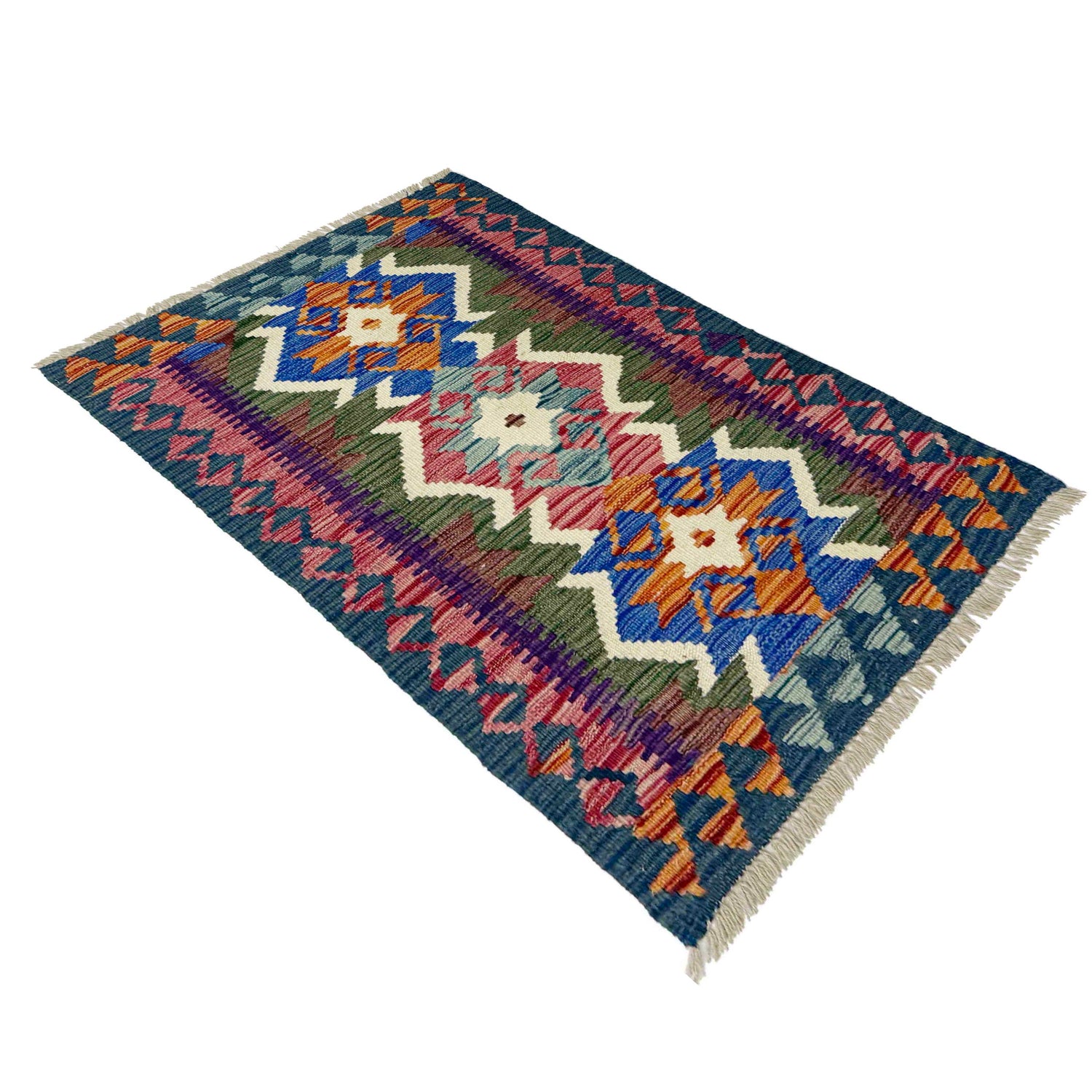 Handmade Multi Kilim Geometric 2x4 ft