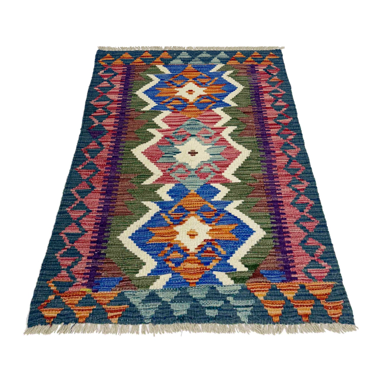 Handmade Multi Kilim Geometric 2x4 ft