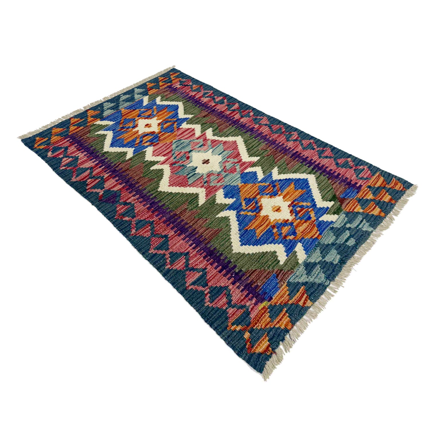 Handmade Multi Kilim Geometric 2x4 ft