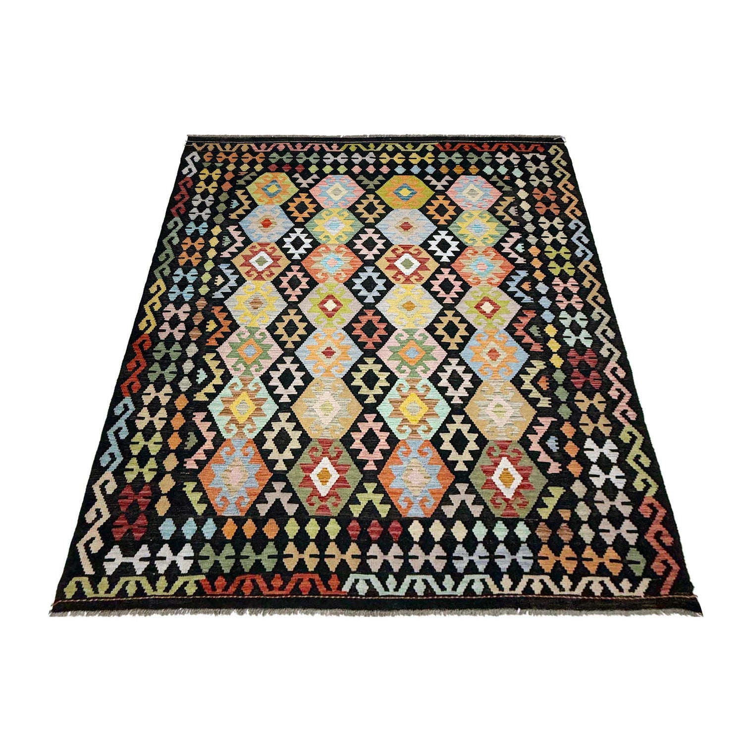 Handmade Multi Kilim Geometric 7x10 ft
