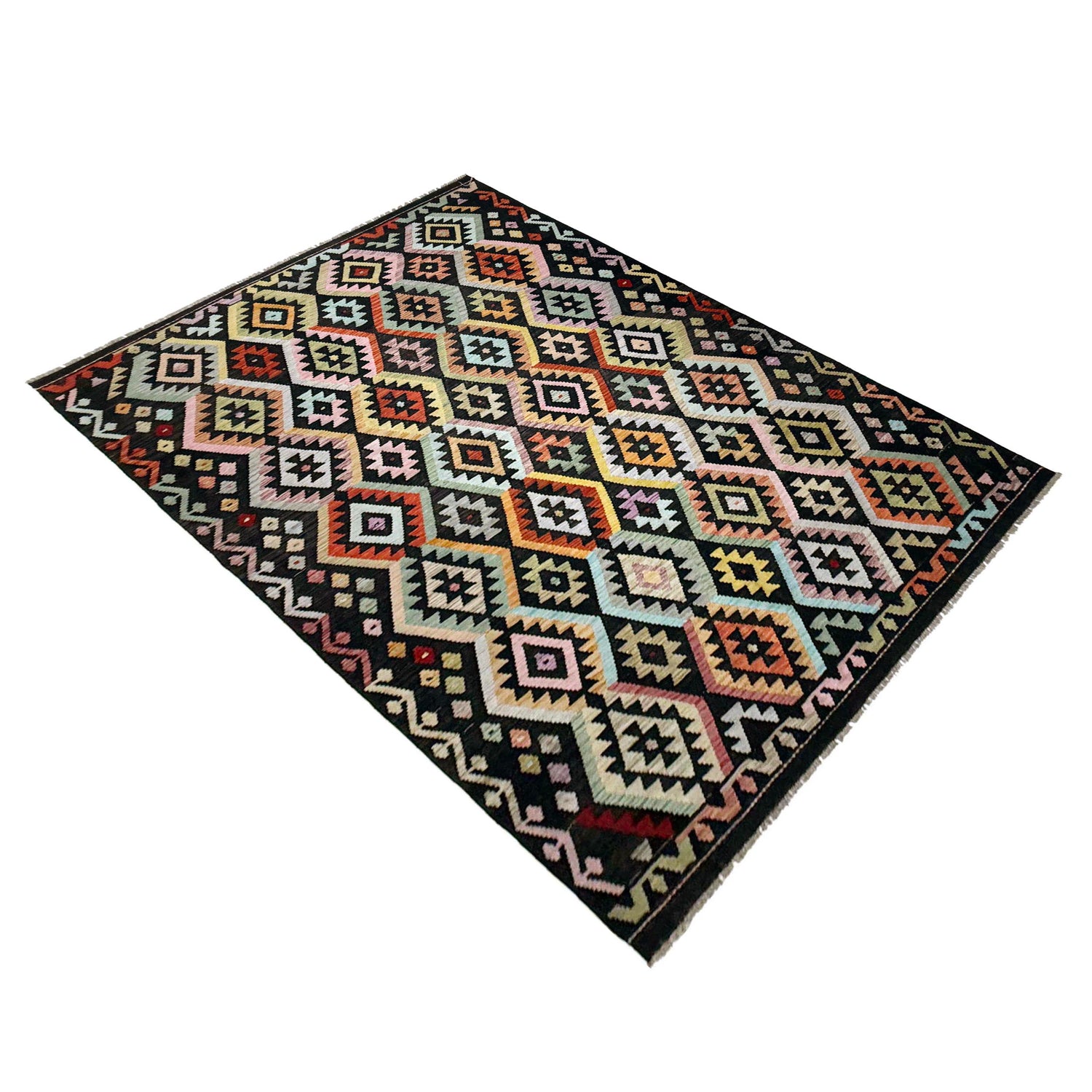 Handmade Multi Kilim Geometric 7x10 ft