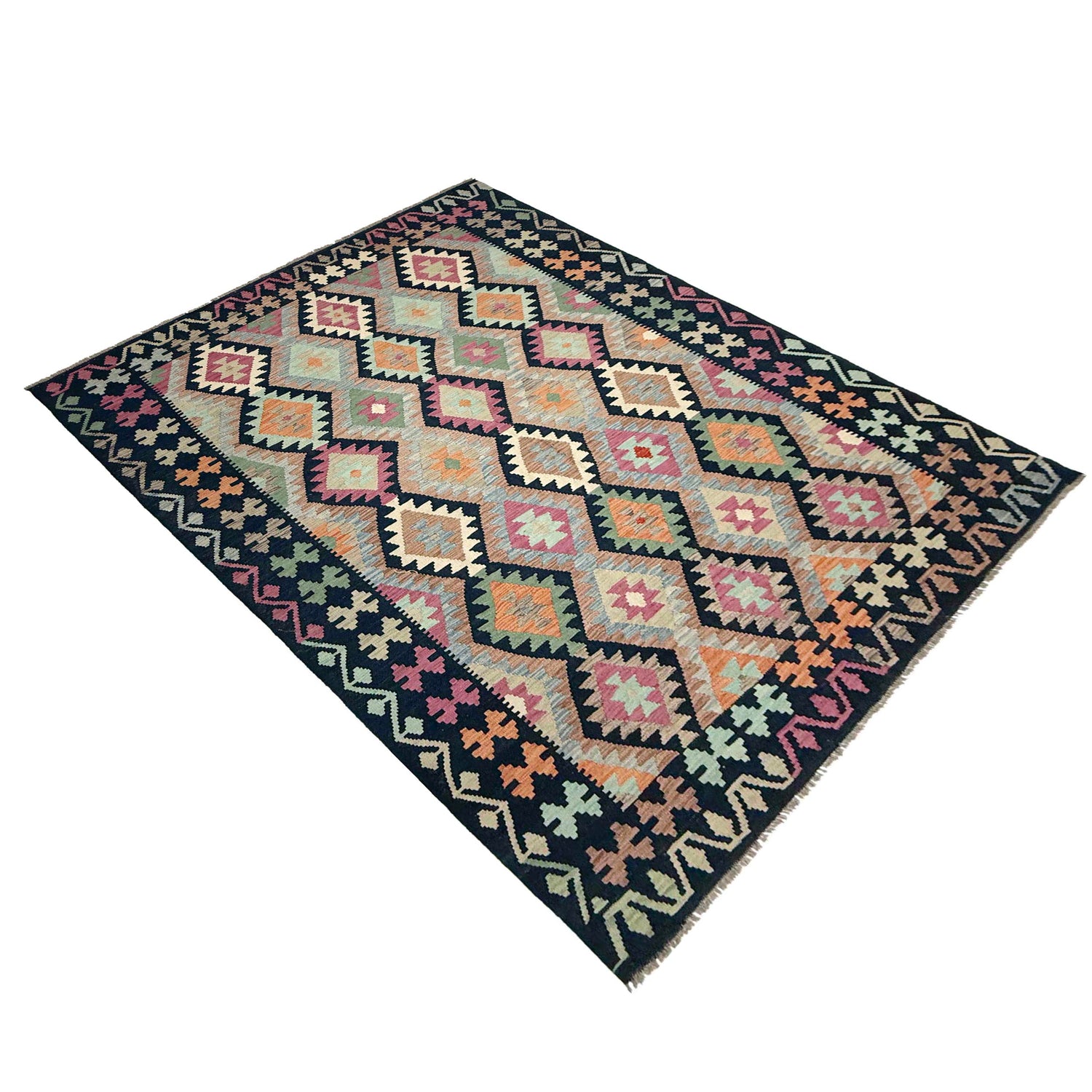 Handmade Multi Kilim Geometric 7x10 ft
