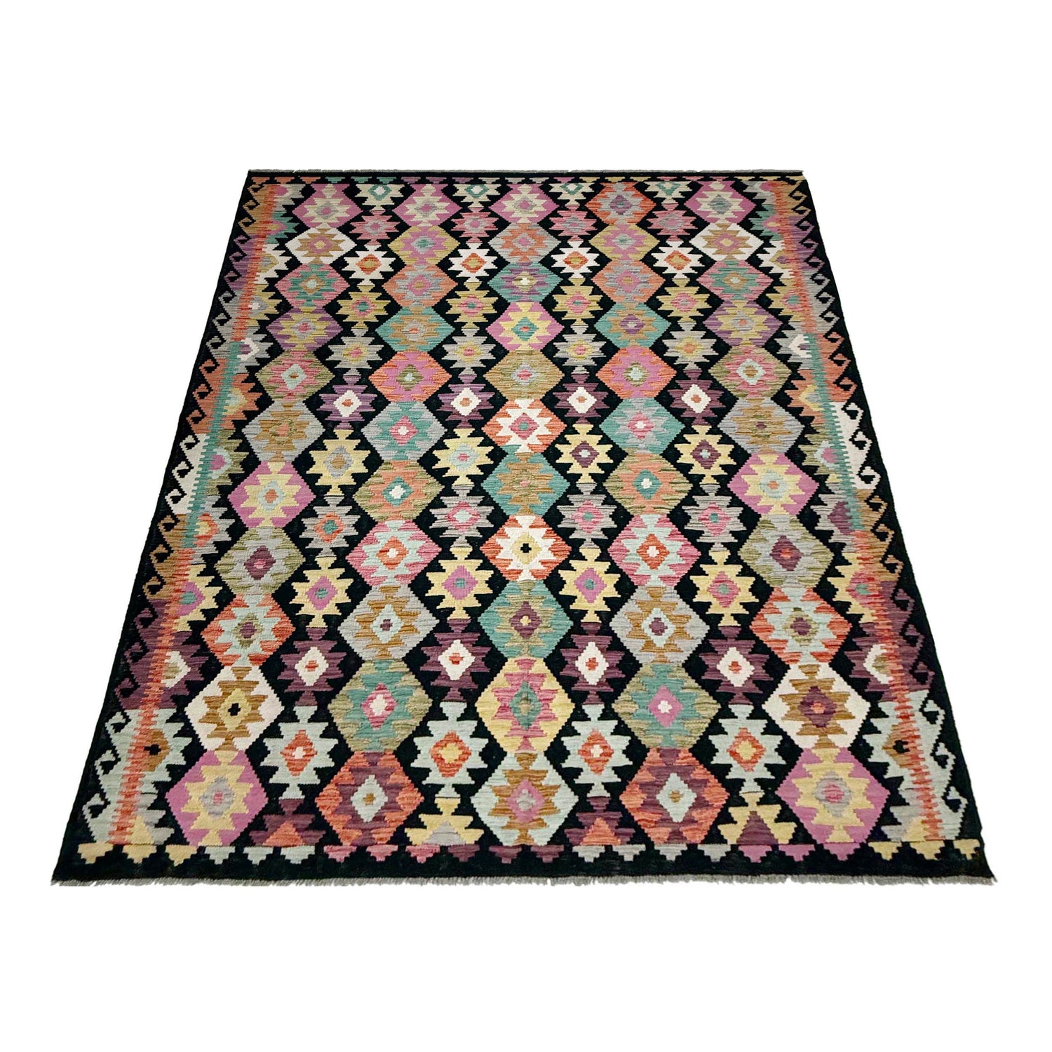 Handmade Multi Kilim Geometric 7x10 ft