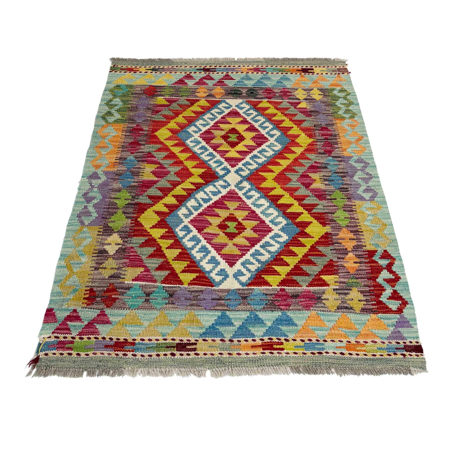 Handmade Multi Kilim Geometric 2x4 ft