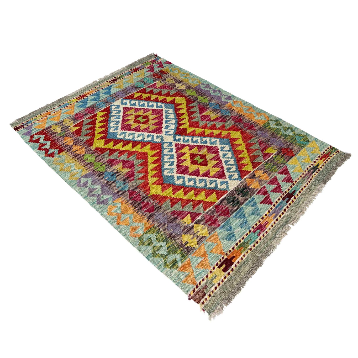 Handmade Multi Kilim Geometric 2x4 ft