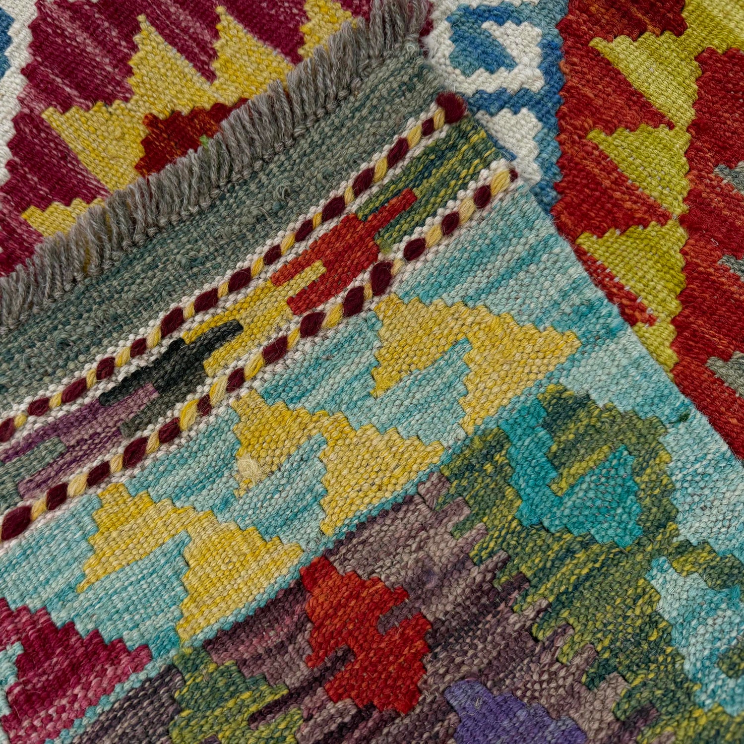 Handmade Multi Kilim Geometric 2x4 ft