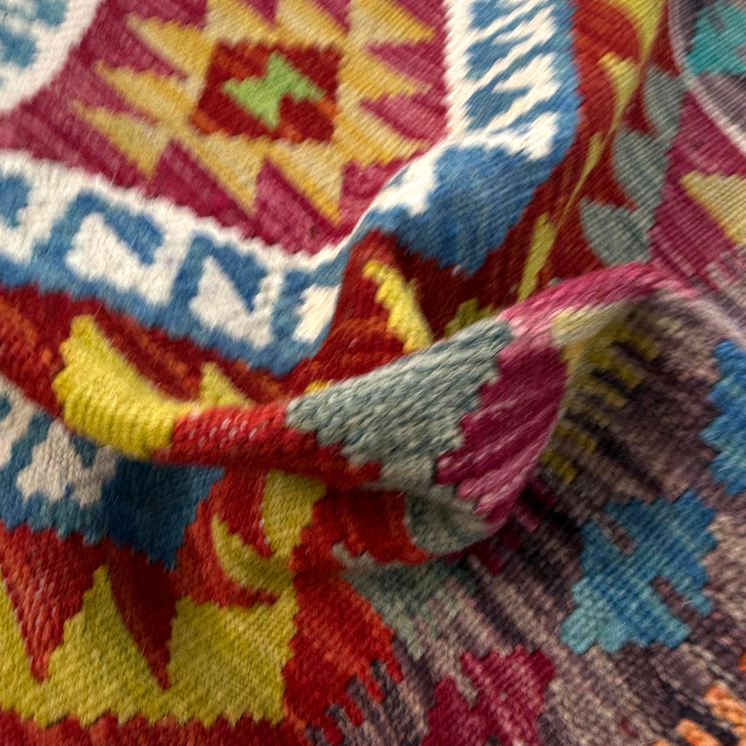Handmade Multi Kilim Geometric 2x4 ft