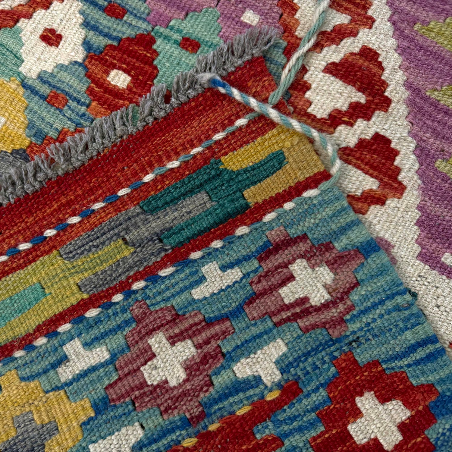 Handmade Multi Kilim Geometric 2x4 ft