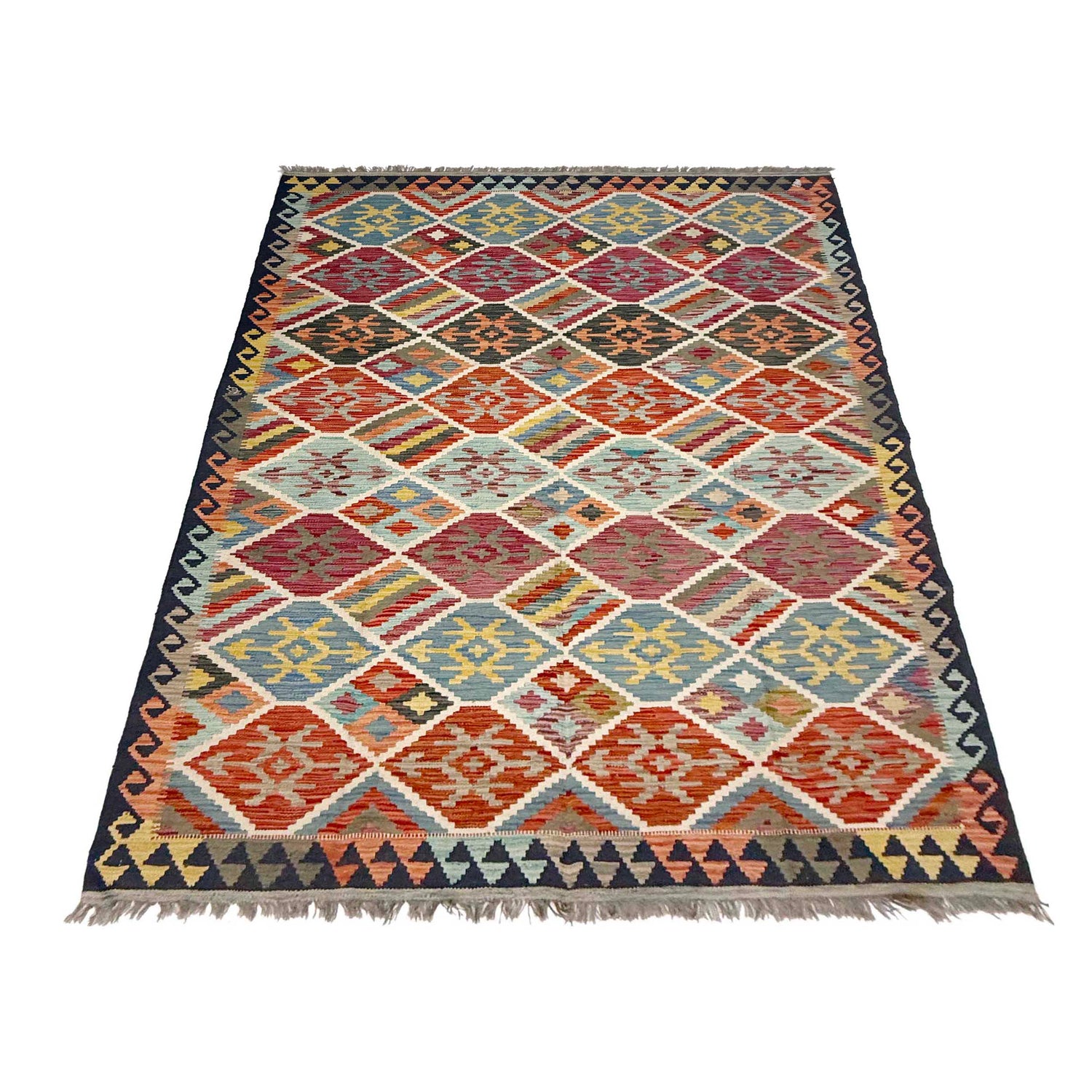 Handmade Multi Kilim Geometric 5x8 ft