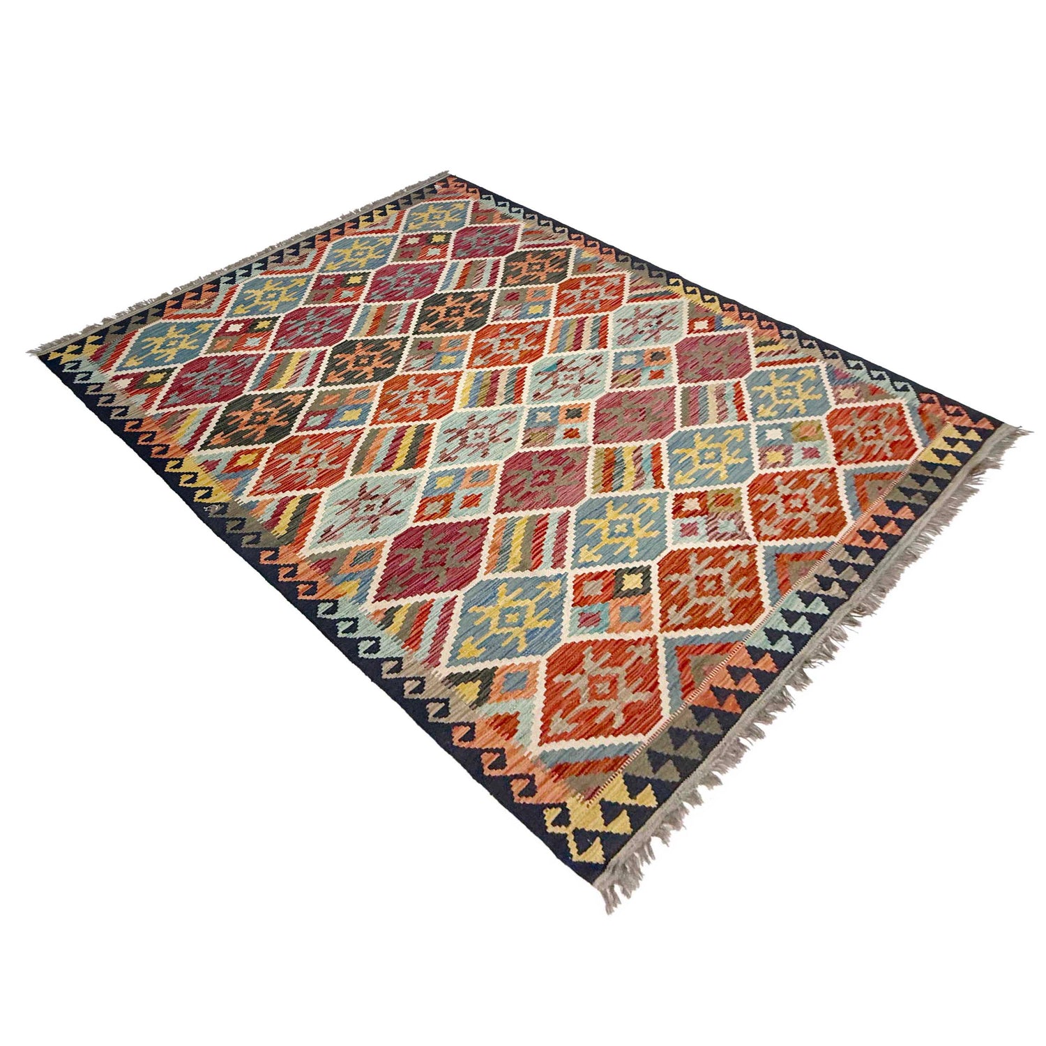 Handmade Multi Kilim Geometric 5x8 ft
