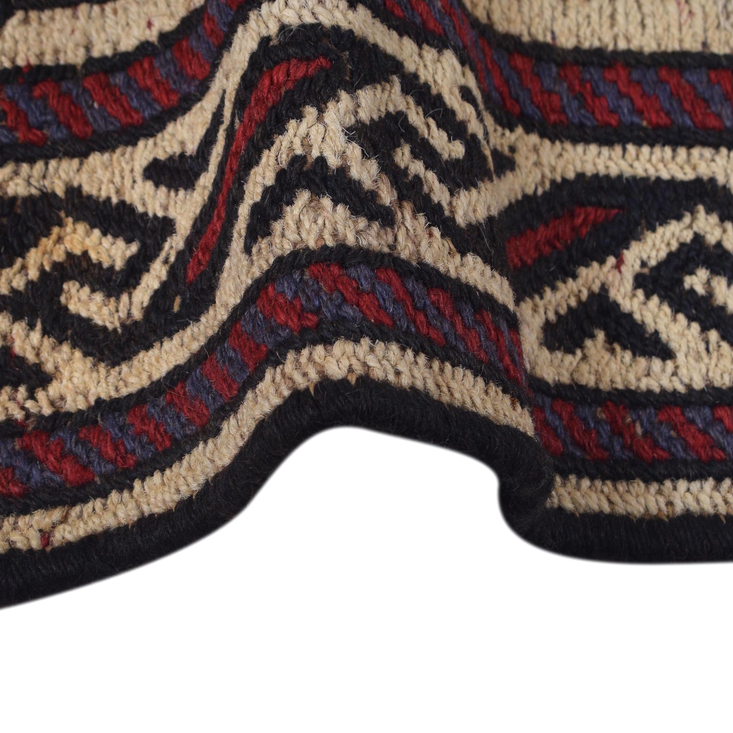 Saghari Kilim Area Rug Handmade Beige Floral 2x4 ft