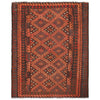 Maimana Kilim Area Rug Handmade Red Floral 6x9 ft