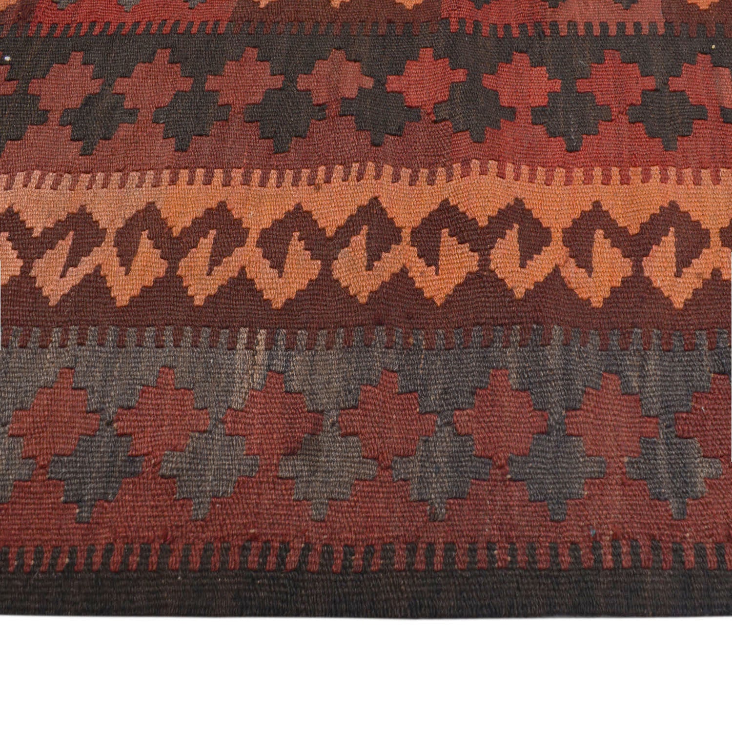 Maimana Kilim Area Rug Handmade Red Floral 6x9 ft