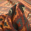 Maimana Kilim Area Rug Handmade Red Floral 6x9 ft