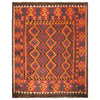 Maimana Kilim Area Rug Handmade Red Floral 6x9 ft