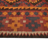 Maimana Kilim Area Rug Handmade Red Floral 6x9 ft