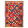 Maimana Kilim Area Rug Handmade Red Floral 7x10 ft