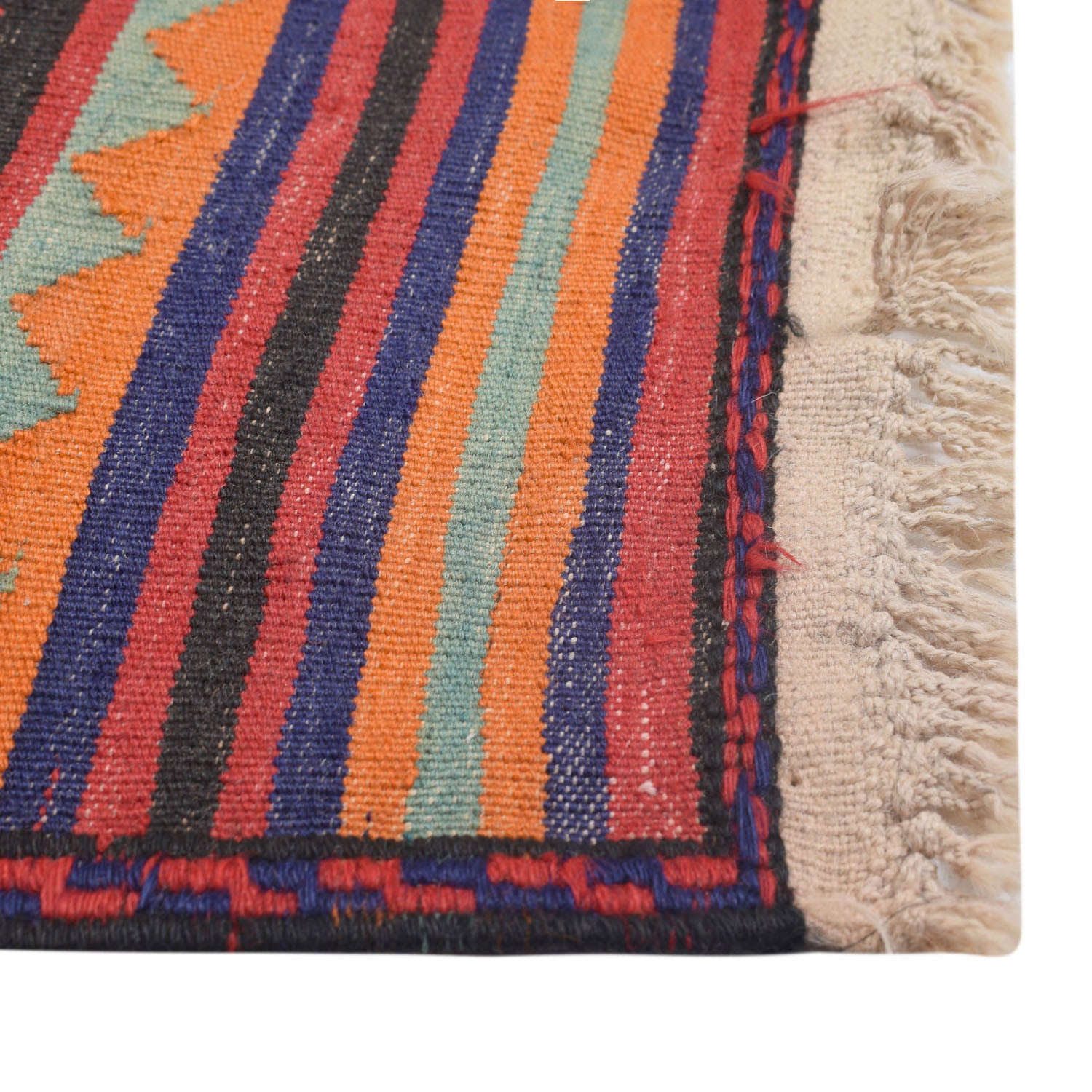Maimana Kilim Area Rug Handmade Red Floral 7x10 ft