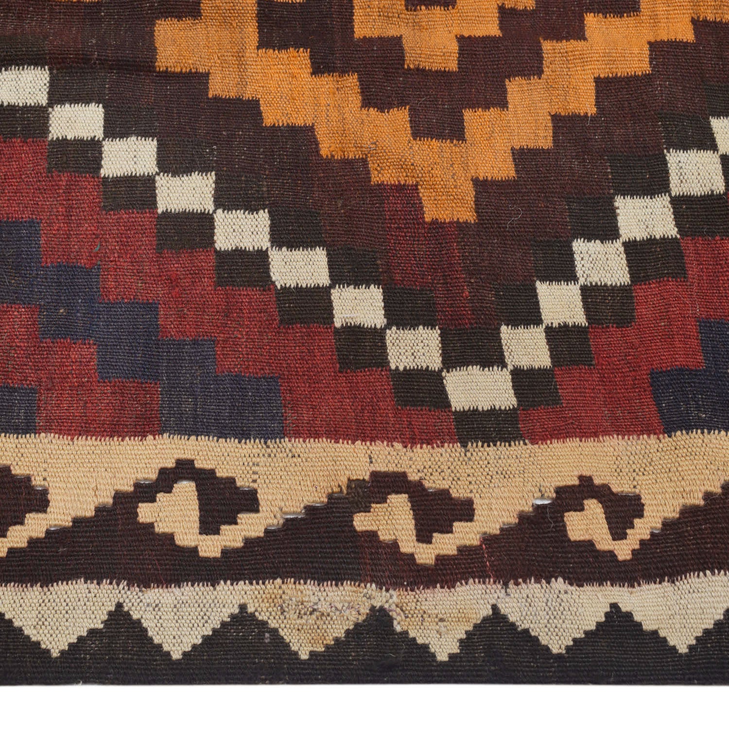 Maimana Kilim Area Rug Handmade Red Floral 7x10 ft