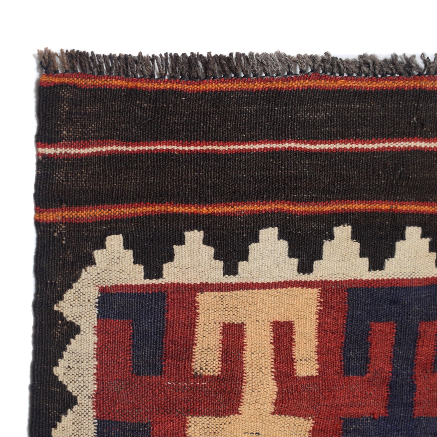 Maimana Kilim Area Rug Handmade Red Floral 7x10 ft