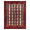 Saghari Kilim Area Rug Handmade Beige Floral 5x6 ft