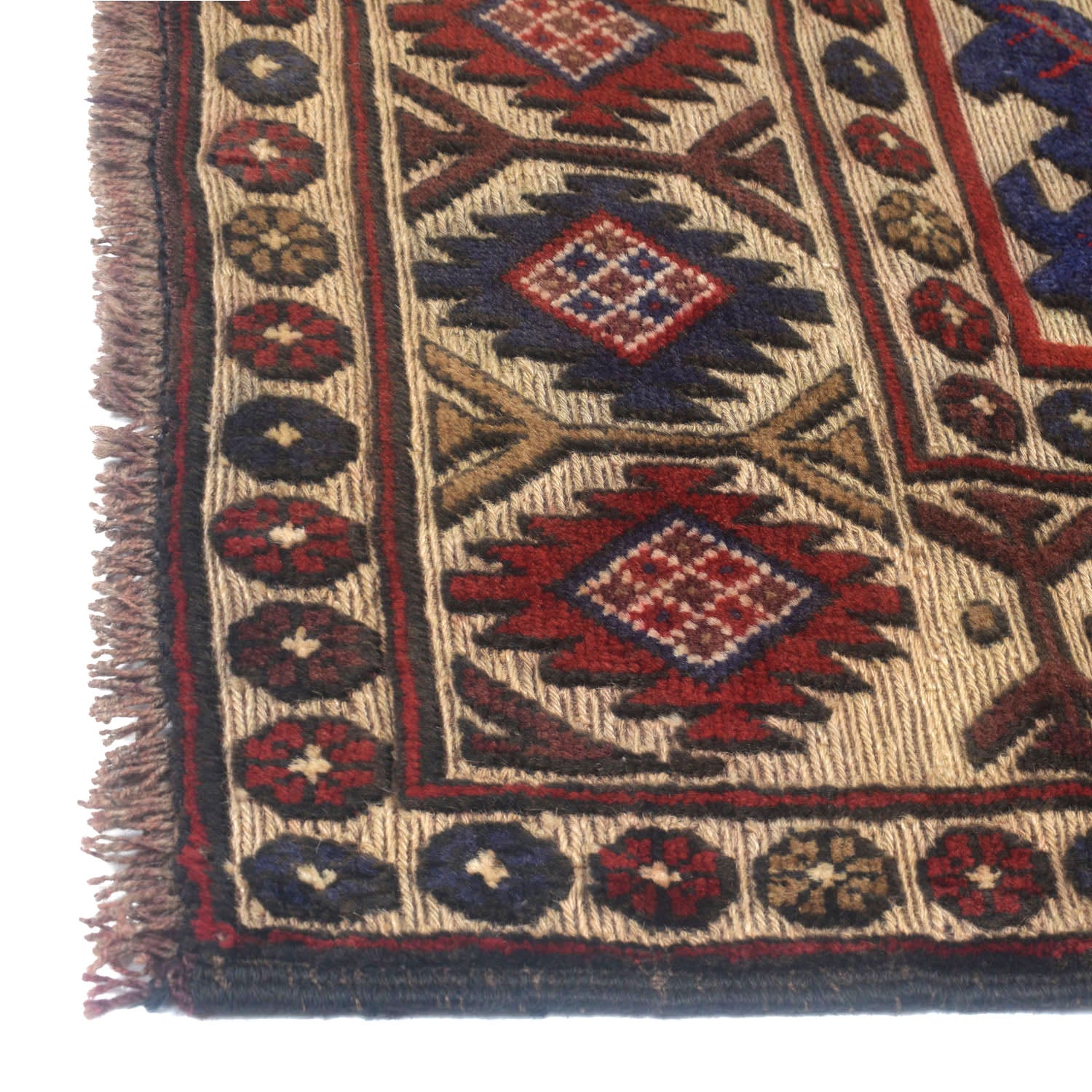 Barjasta Area Rug Handmade Beige Floral 3x5 ft