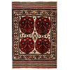 Barjasta Area Rug Handmade Beige Floral 4x6 ft