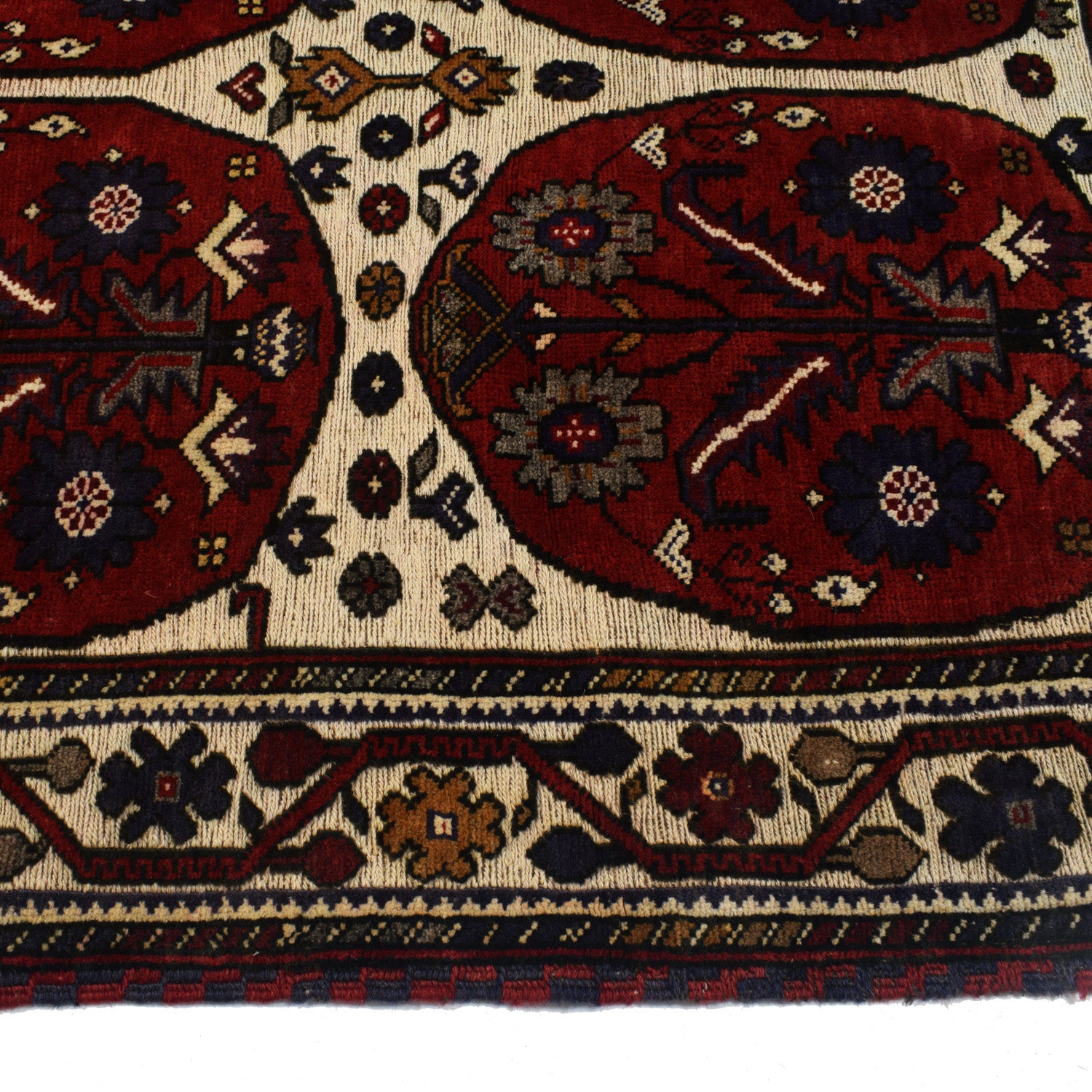 Barjasta Area Rug Handmade Beige Floral 4x6 ft