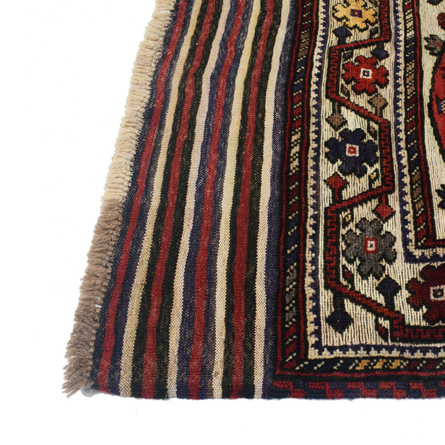 Barjasta Area Rug Handmade Beige Floral 4x6 ft