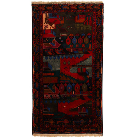 Pictorial Rug Handmade Multi Design