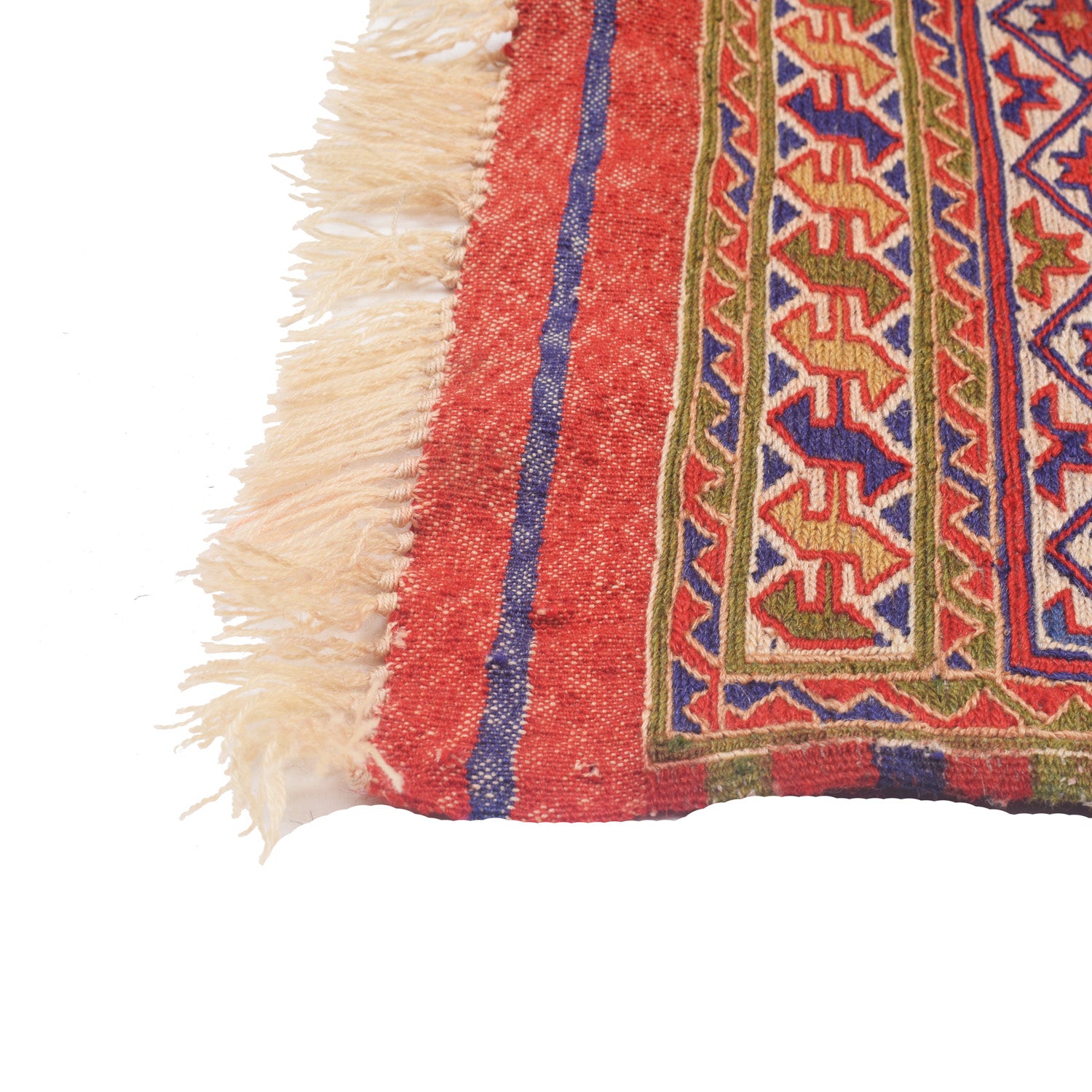 Maliki Kilim Area Rug Handmade Beige Floral 5x6 ft