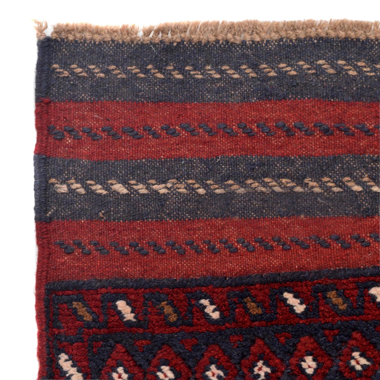 Mashwani Runner Rug Handmade Deep Red Geometric 12' Runner