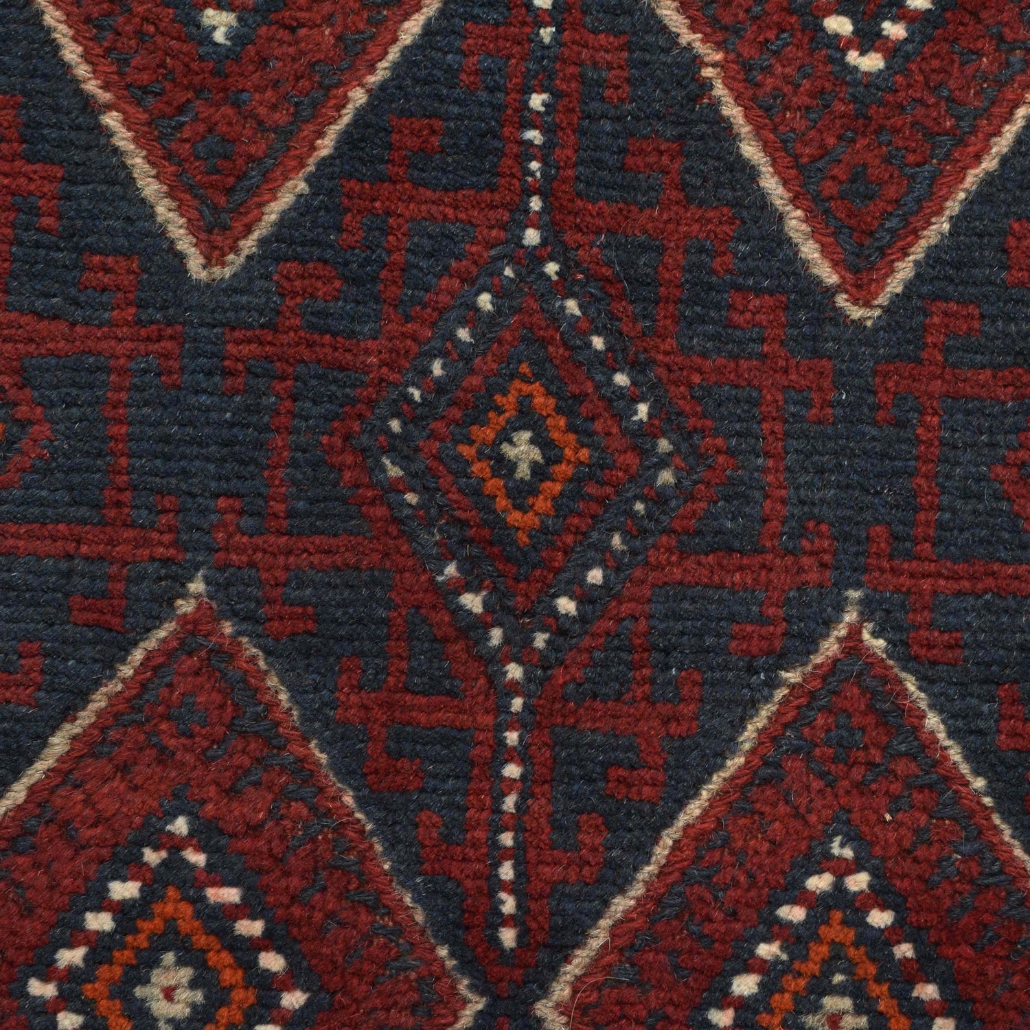 Mashwani Runner Rug Handmade Deep Red Geometric 12' Runner