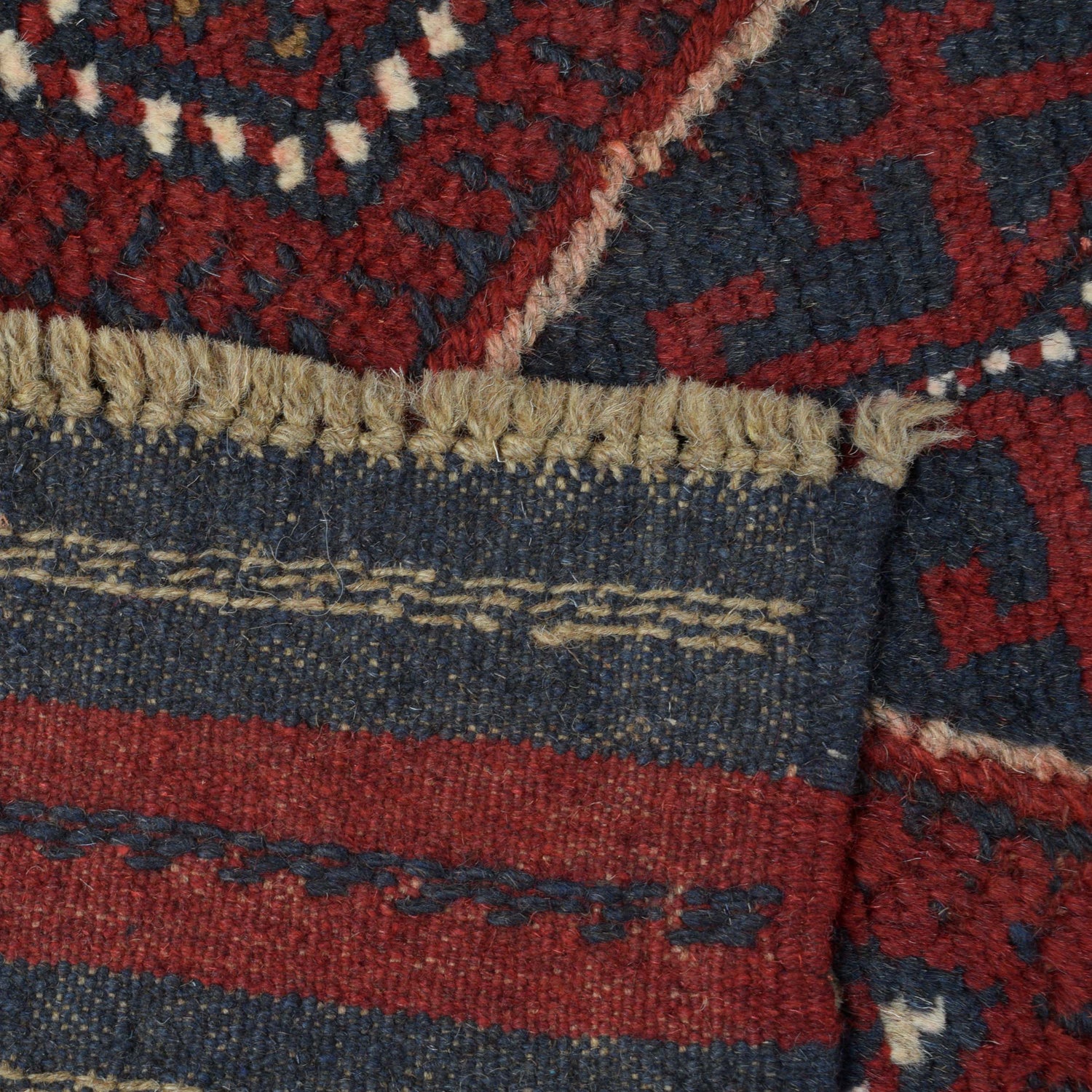 Mashwani Runner Rug Handmade Deep Red Geometric 12' Runner